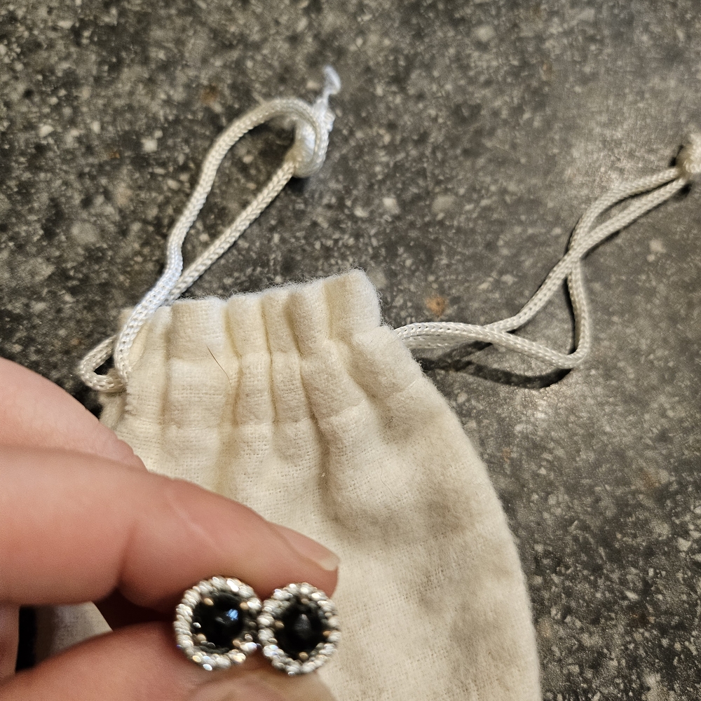 Pandora Black and Silver Stud Earrings